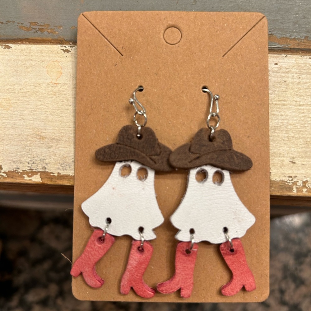 Cowghost earrings straight from Nashville